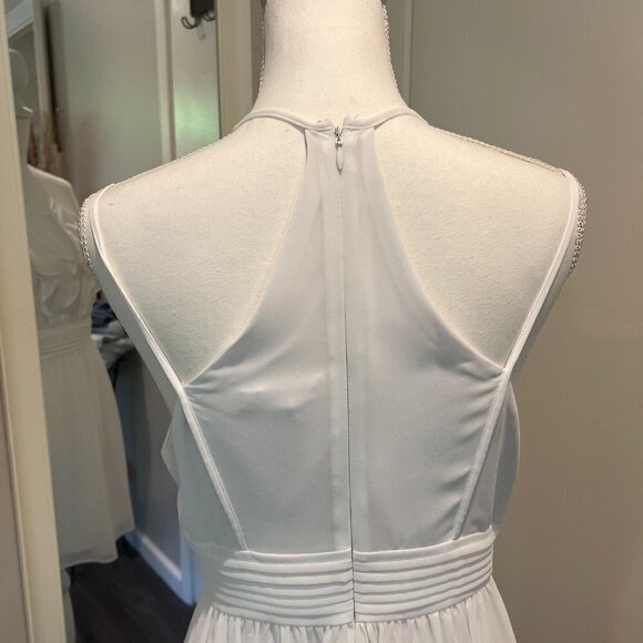 BCBG White Sleeveless Ruffle Front Mini Dress, Size 8 - Picture 10 of 13